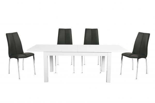 High Gloss Extending Dining Table Set, White Gloss Dining Table And Chairs Argos
